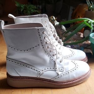 Zara Basic Cream Perforation Boots